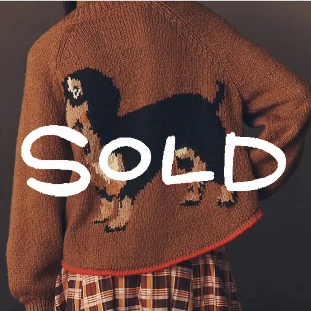 Anthropologie Jesse Dachshund Cardigan Size Medium NWT
